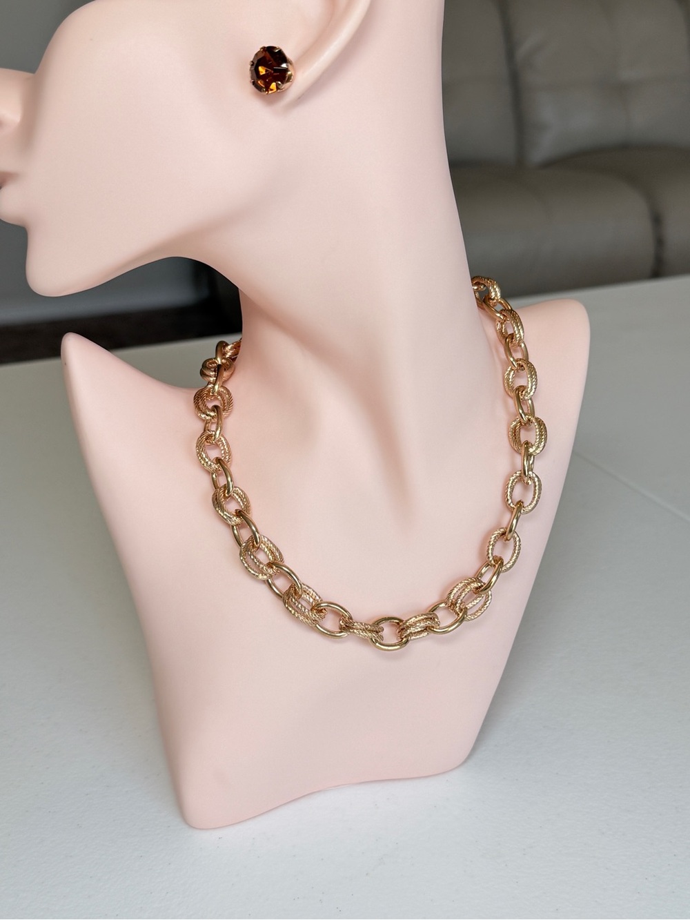Italian Design Gold Link Chain Necklace
